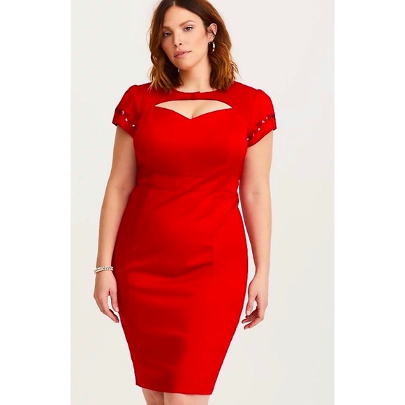 torrid Dresses & Skirts - Torrid Betty Boop Embroidered Keyhole Red Dress